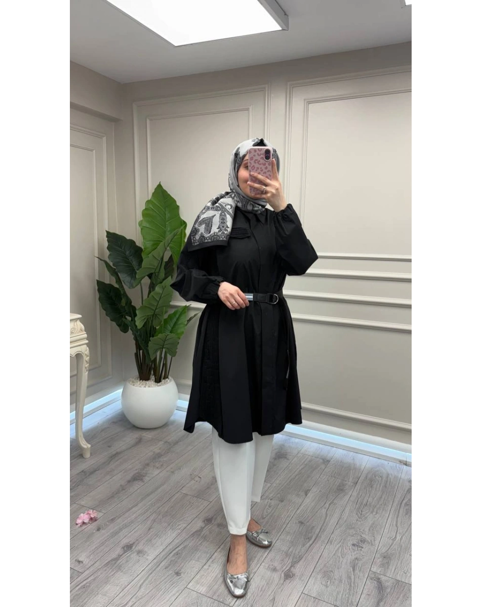Misswhence 39305 Siyah Kemerli Tunik
