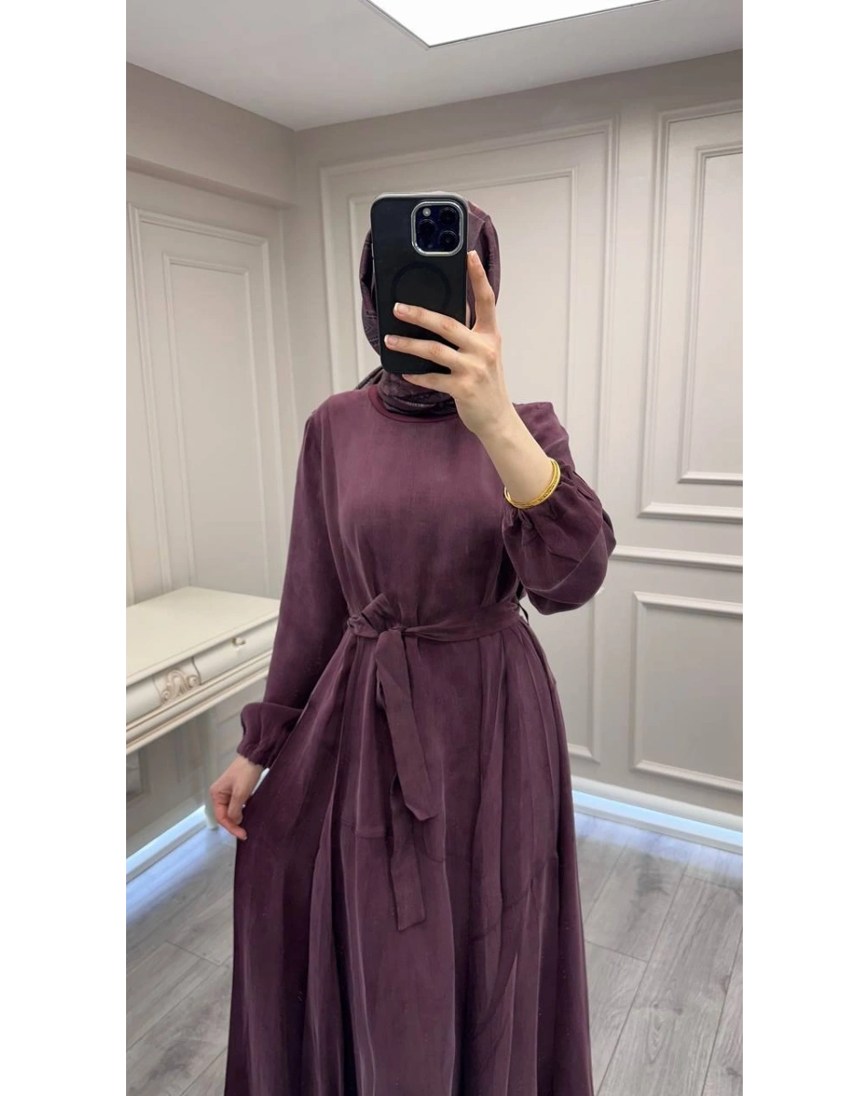 Misswhence 39842 Bordo Cupro Elbise