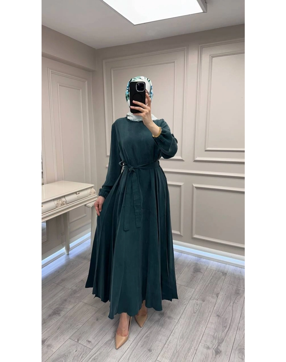 Misswhence 39842 Haki Cupro Elbise