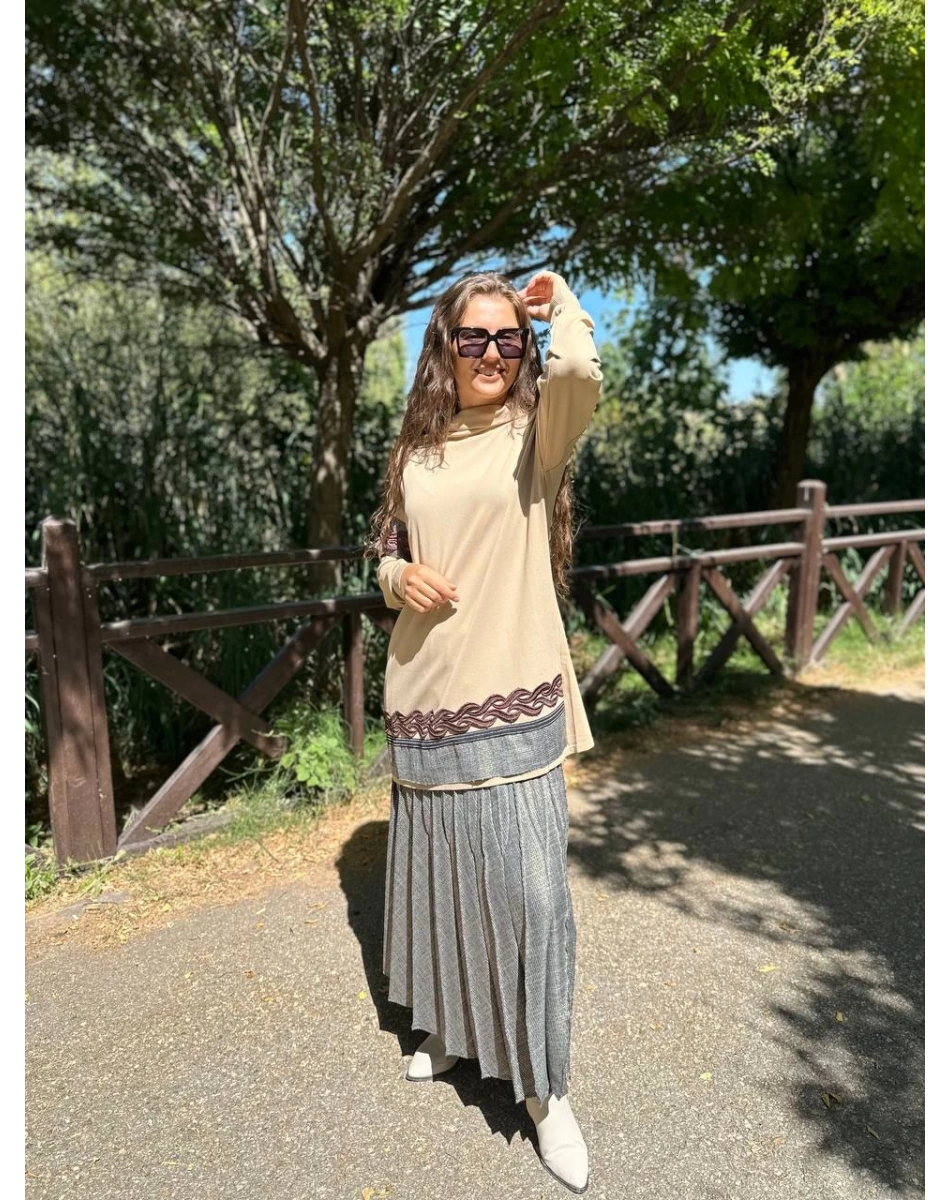 Misswhence MİSS 226 Camel Triko Tunik