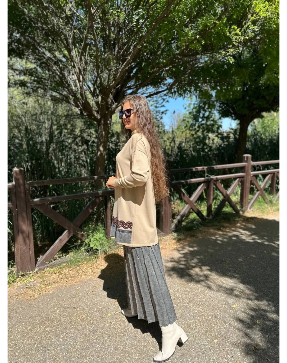 Misswhence MİSS 226 Camel Triko Tunik