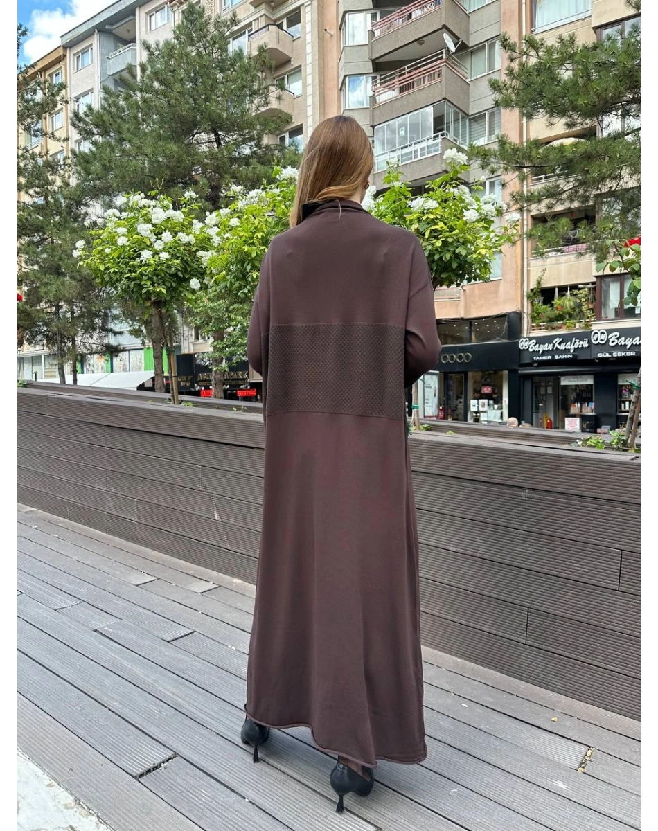 Misswhence MİSS 239 Kahverengi Triko Elbise