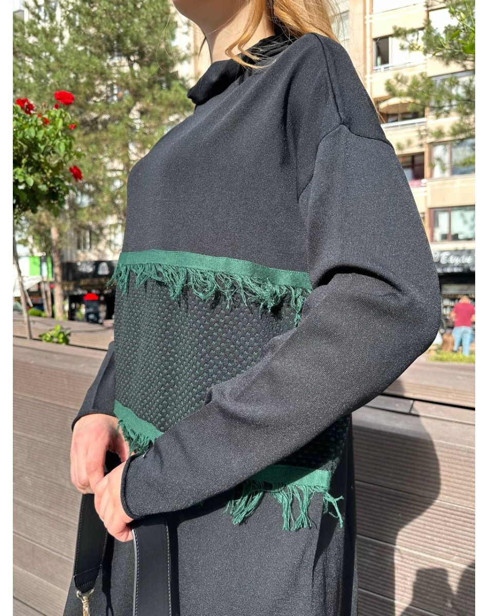 Misswhence MİSS 239 Siyah Triko Elbise