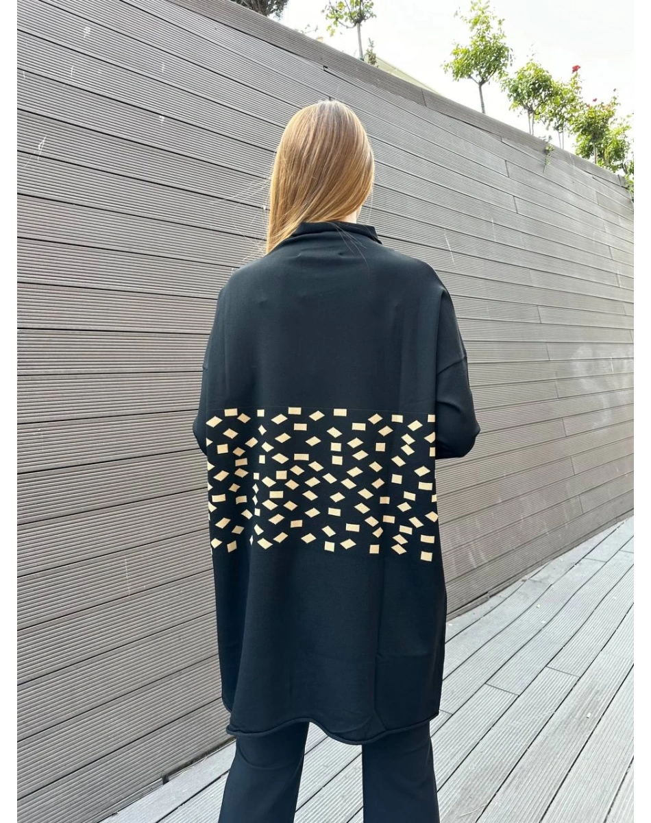 Misswhence MİSS 242 Camel Triko Damalı Tunik