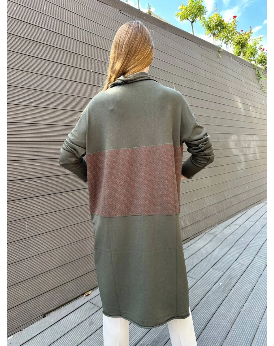 Misswhence MİSS 248 Haki Ara Boy Triko Tunik