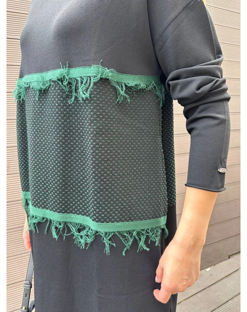 Misswhence MİSS 248 Siyah Ara Boy Triko Tunik