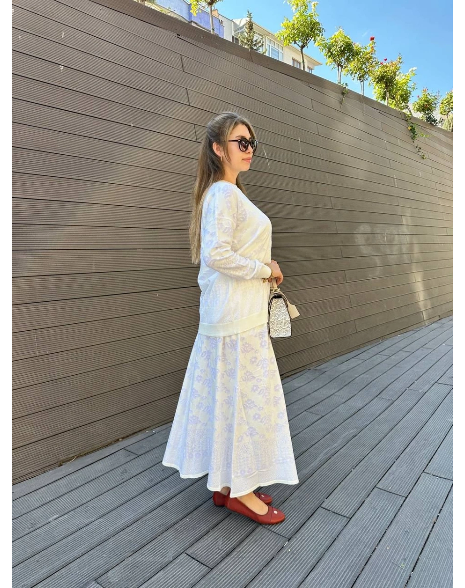 Misswhence MİSS 252-253 Ekru Triko Etekli Takım