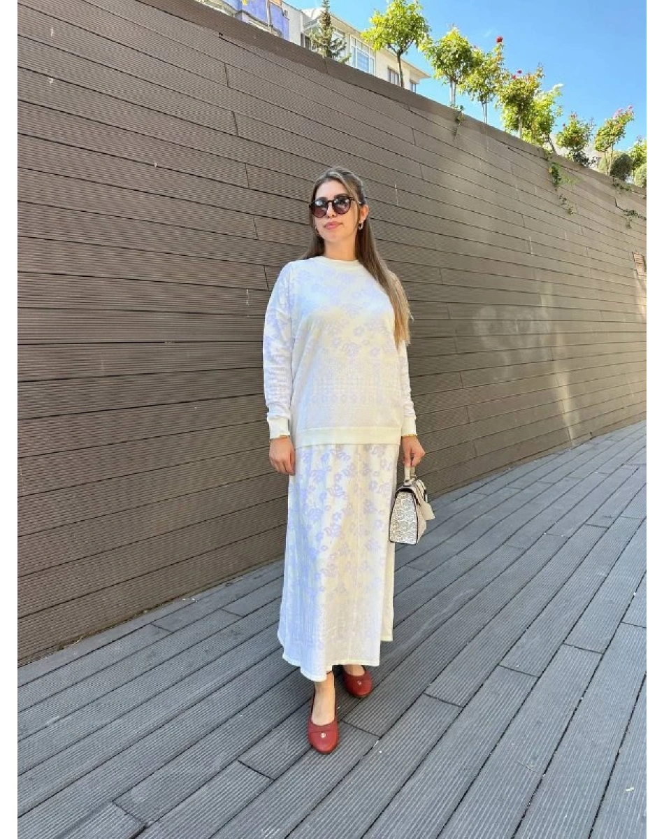 Misswhence MİSS 252-253 Ekru Triko Etekli Takım