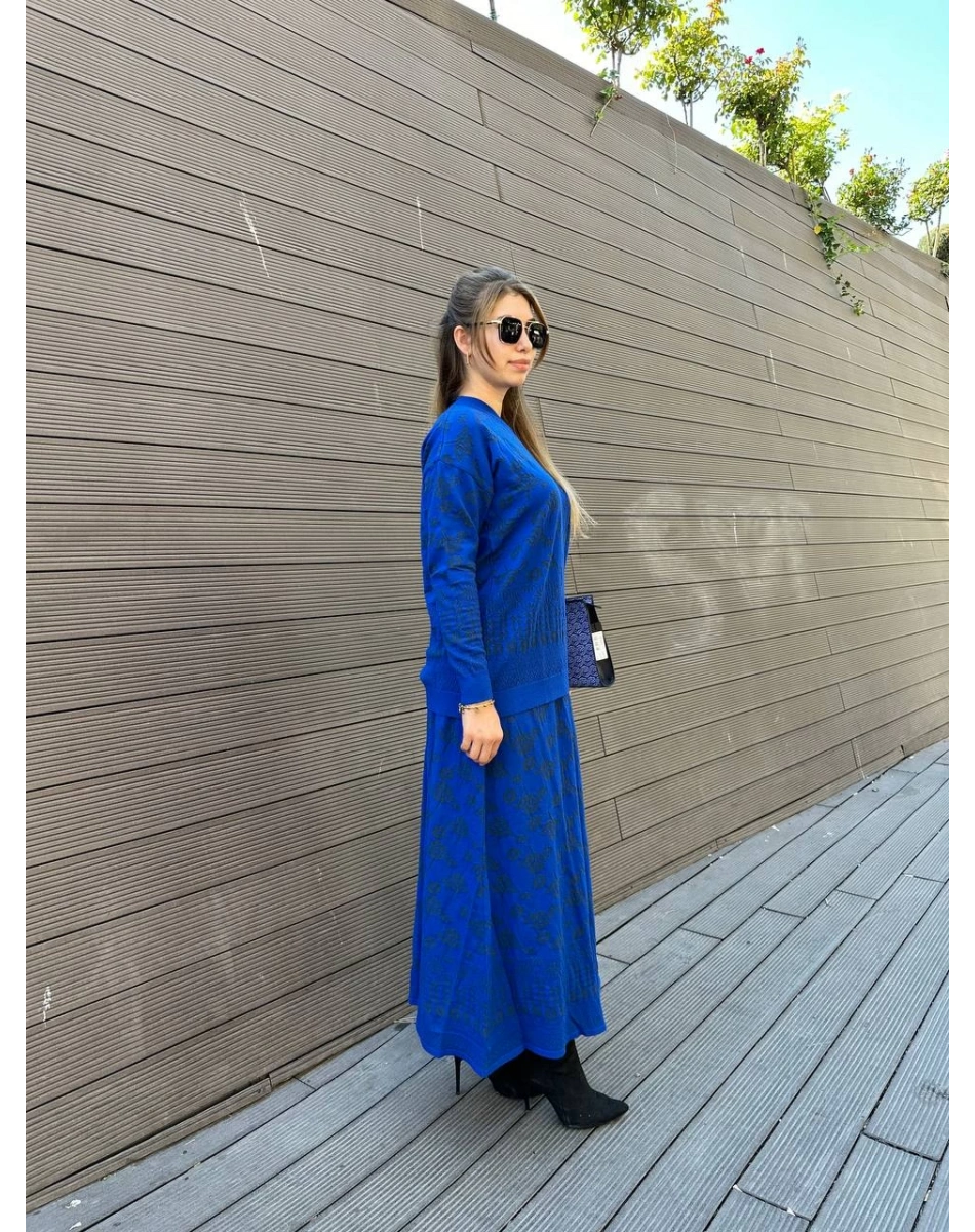 Misswhence MİSS 252-253 Saks Triko Etekli Takım