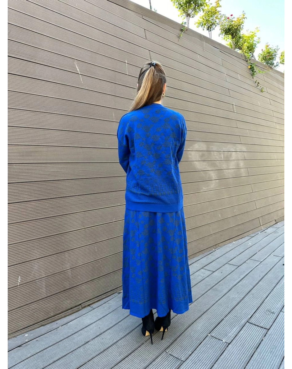 Misswhence MİSS 252-253 Saks Triko Etekli Takım