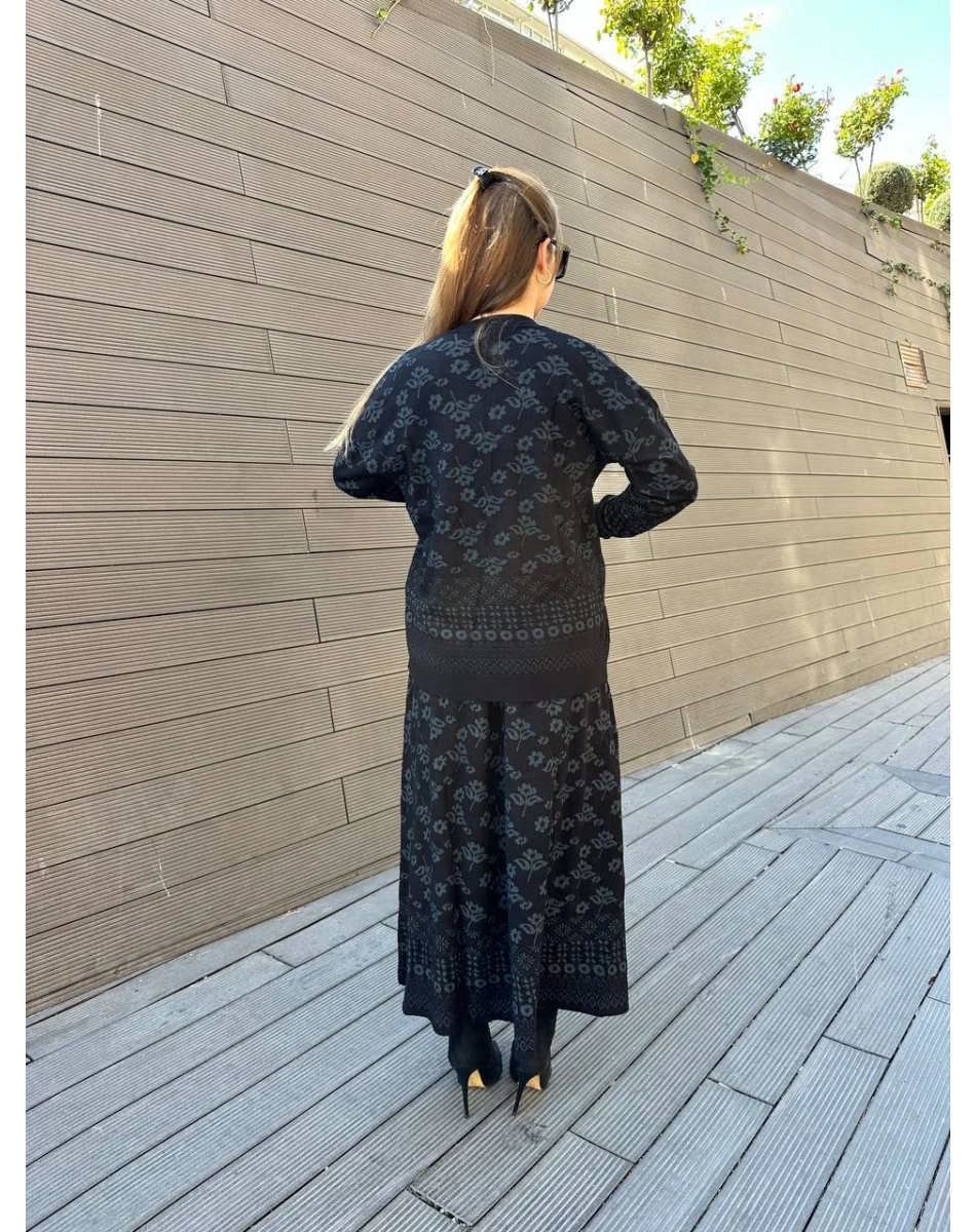 Misswhence MİSS 252-253 Siyah Triko Etekli Takım