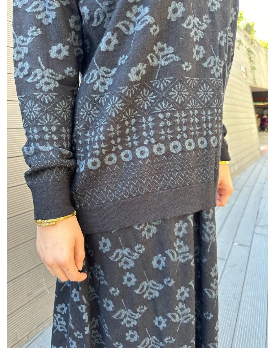 Misswhence MİSS 252-253 Siyah Triko Etekli Takım