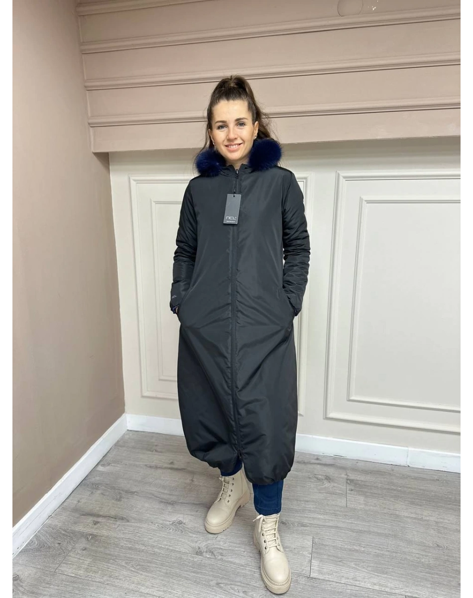 Ncl 23533 Siyah-Lacivert Çift Taraflı Şişme Parka