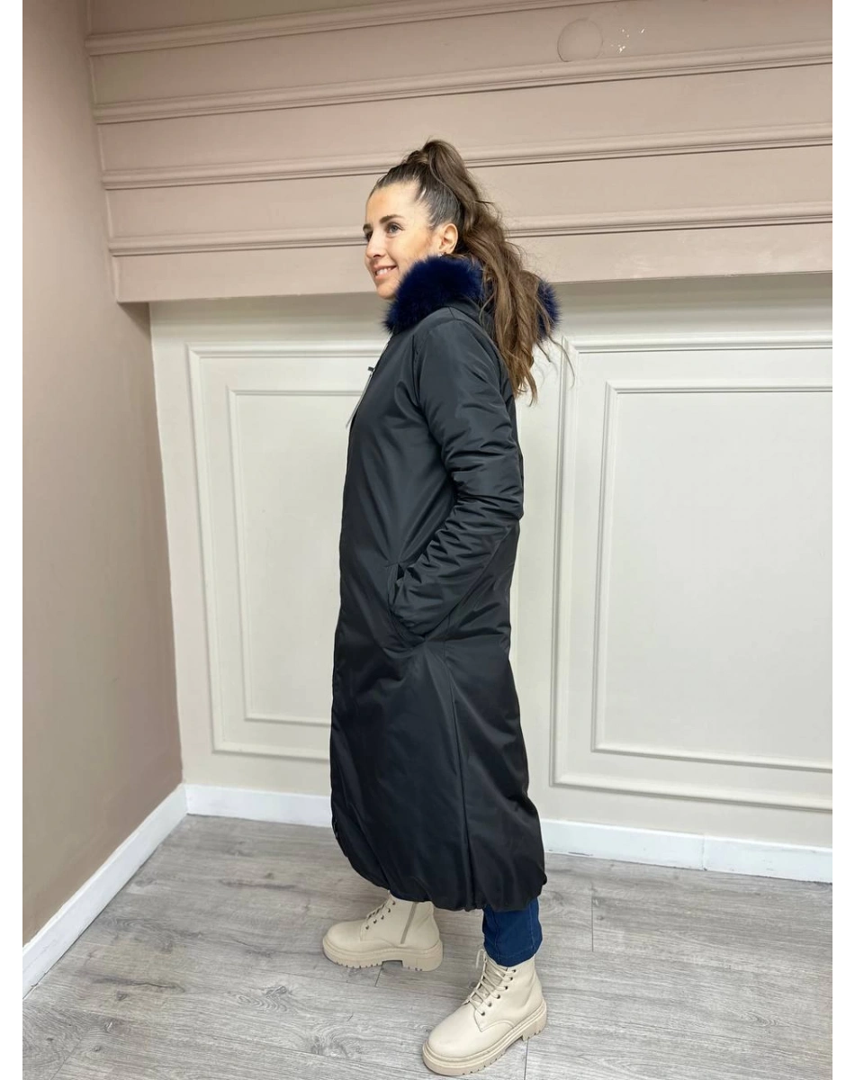 Ncl 23533 Siyah-Lacivert Çift Taraflı Şişme Parka