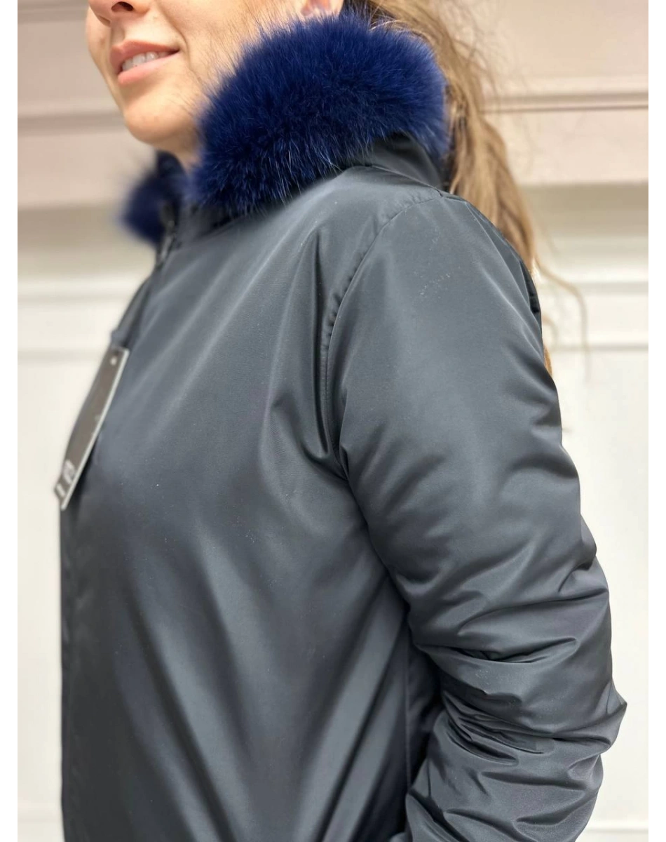 Ncl 23533 Siyah-Lacivert Çift Taraflı Şişme Parka