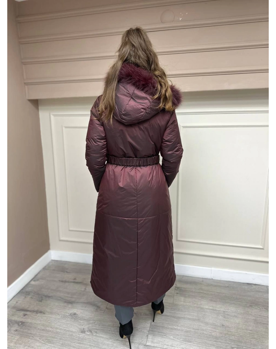 Ncl 23560 Siyah-Vişne Çift Taraflı Kemerli Parka