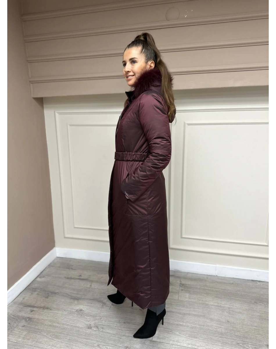 Ncl 23560 Siyah-Vişne Çift Taraflı Kemerli Parka