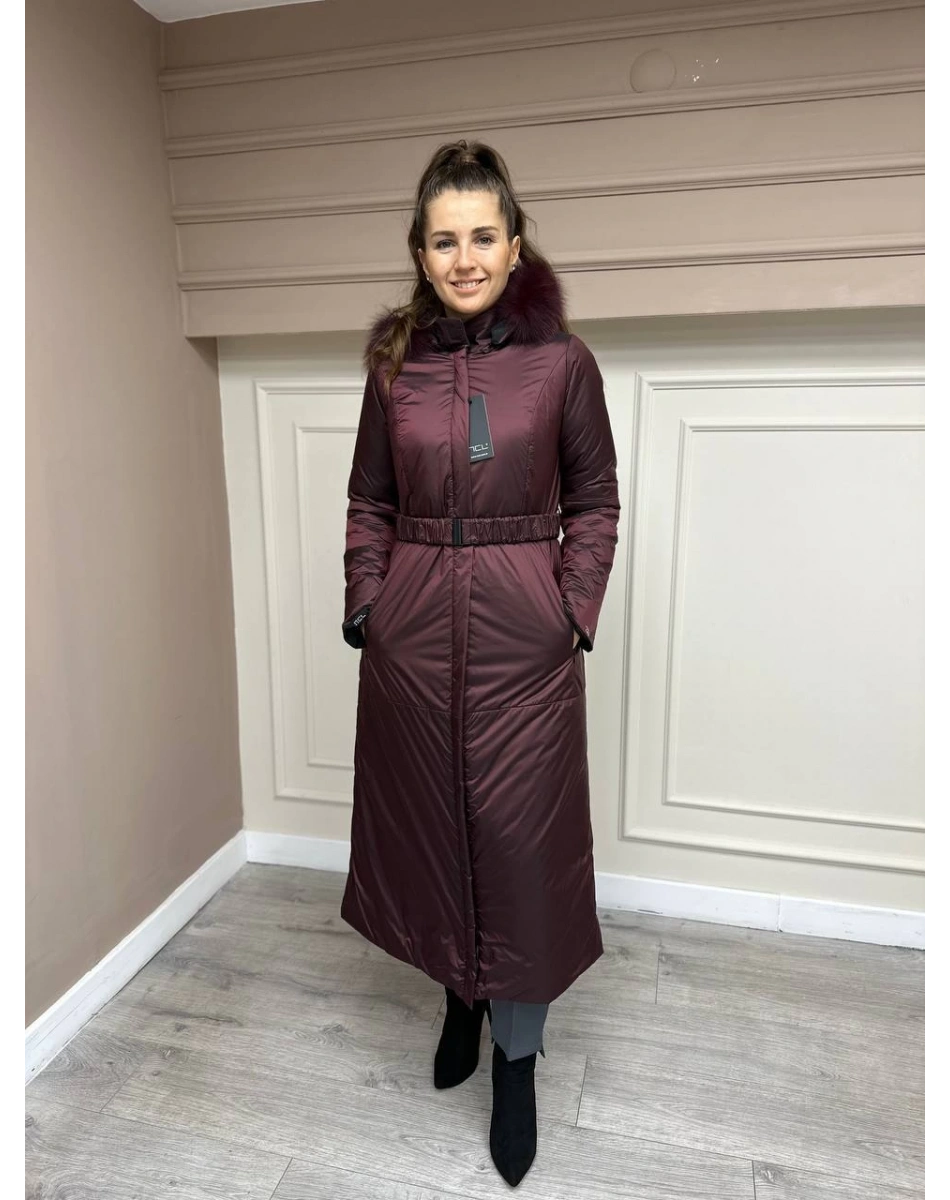 Ncl 23560 Siyah-Vişne Çift Taraflı Kemerli Parka