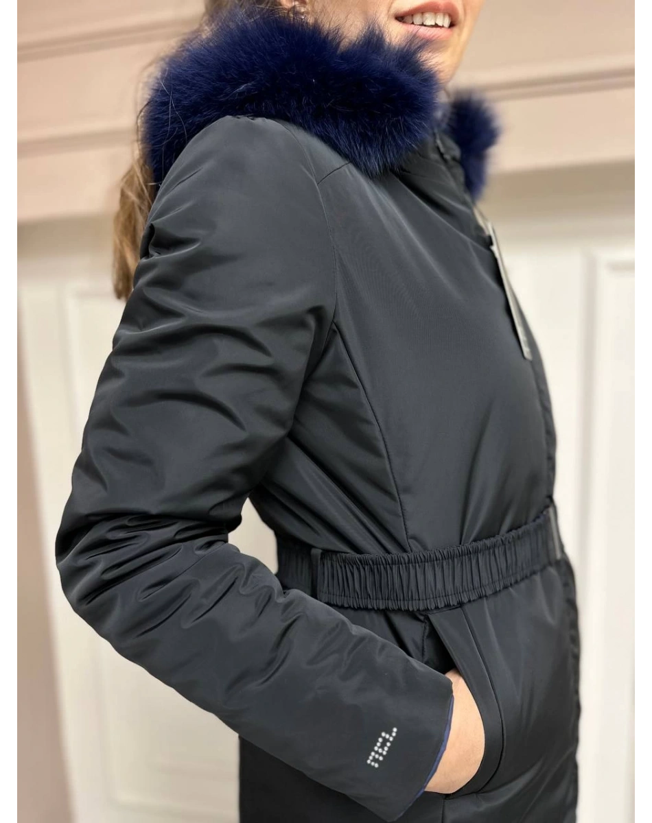 Ncl 23576 Siyah-Lacivert Çift Taraflı Şişme Parka