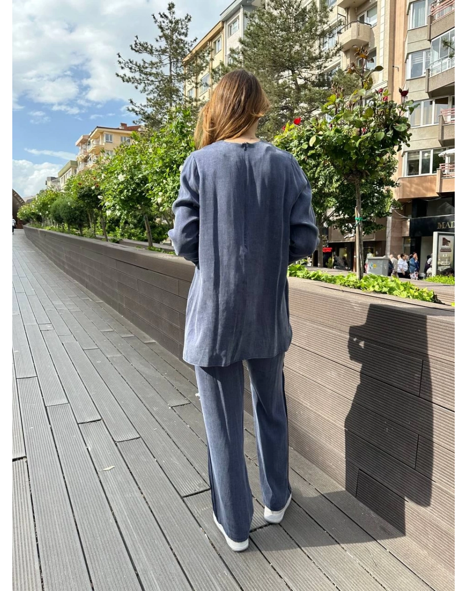 Nihle 8188 Lacivert Pantolonlu İkili Takım