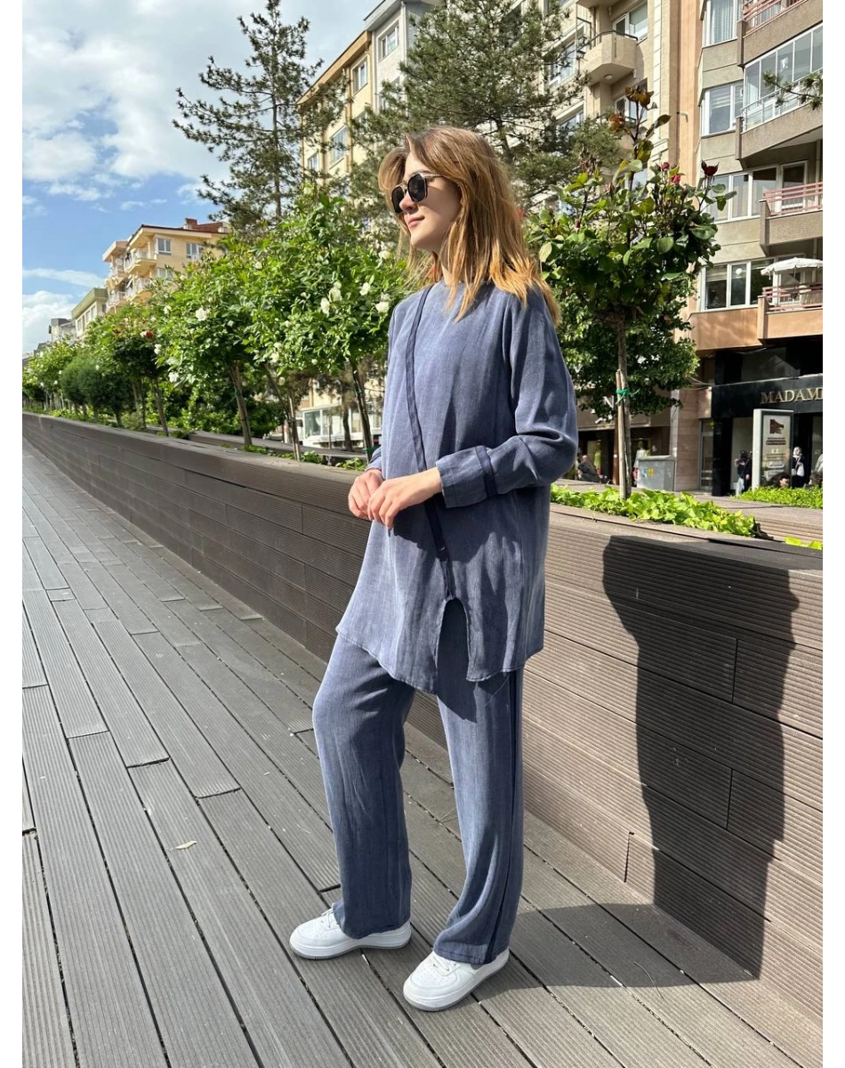 Nihle 8188 Lacivert Pantolonlu İkili Takım