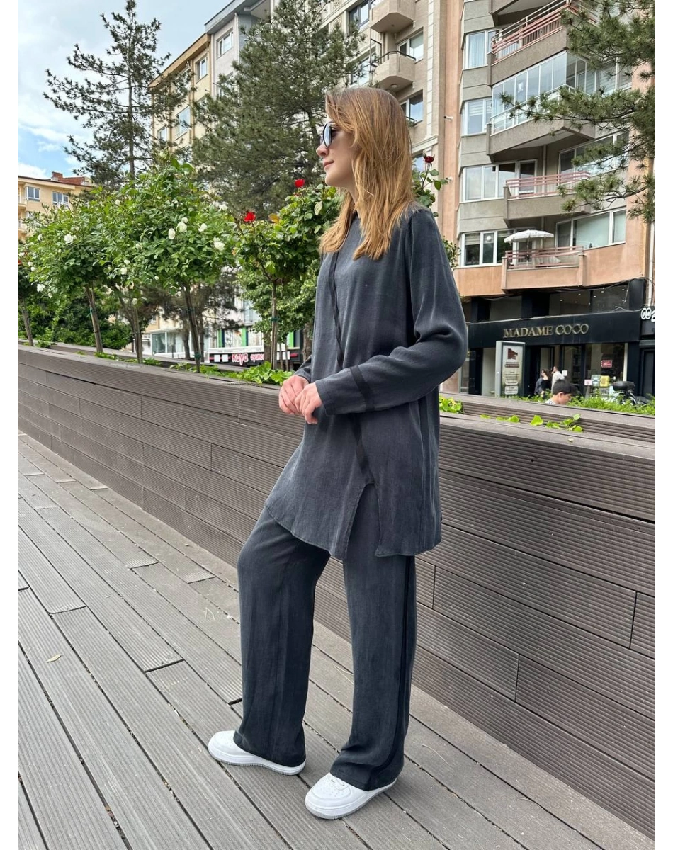 Nihle 8188 Siyah Pantolonlu İkili Takım