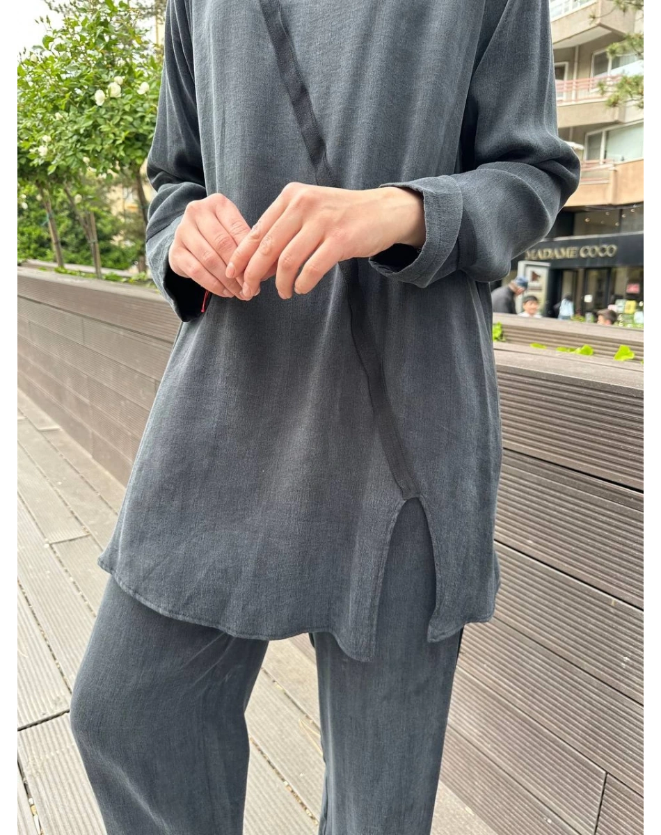 Nihle 8188 Siyah Pantolonlu İkili Takım