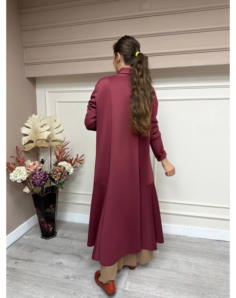 Noi 43335 Mürdüm Scuba Parçalı Uzun Kap