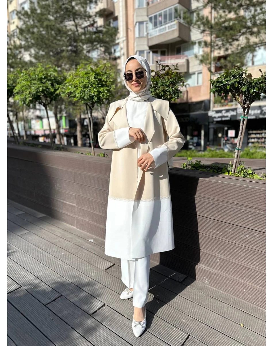 Noi 64321 Bej Çift Renkli Scuba Kap