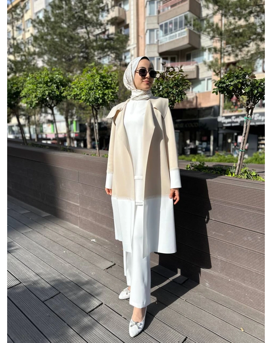 Noi 64321 Bej Çift Renkli Scuba Kap