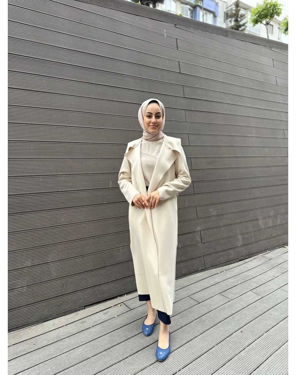 Noi 64341 Bej Arkası Kemerli Scuba Kap