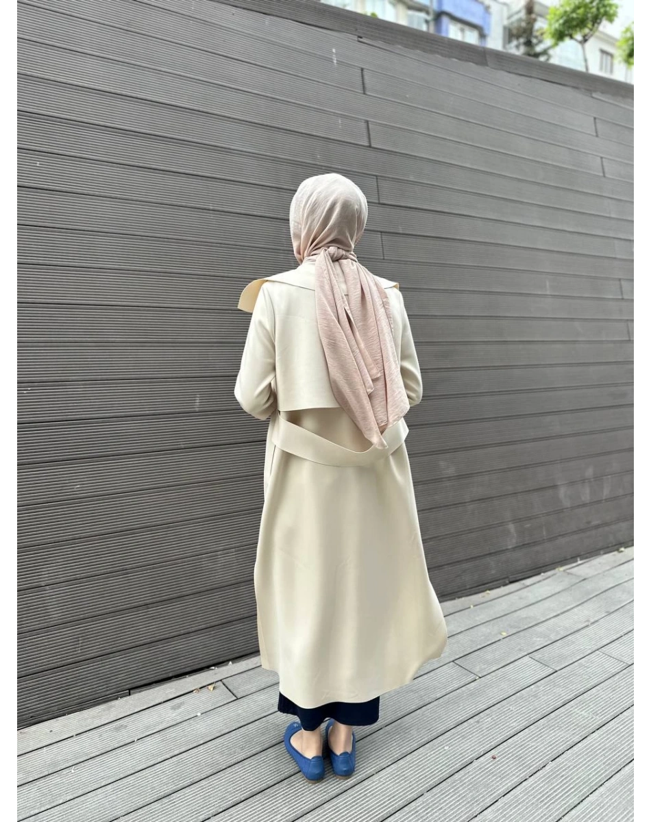 Noi 64341 Bej Arkası Kemerli Scuba Kap