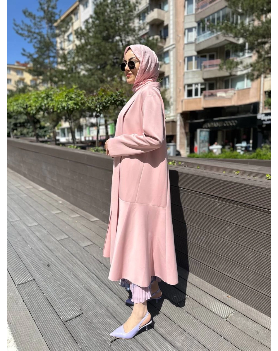 Noi 64343 Pudra Şal Yaka Eteği Volanlı Scuba Kap