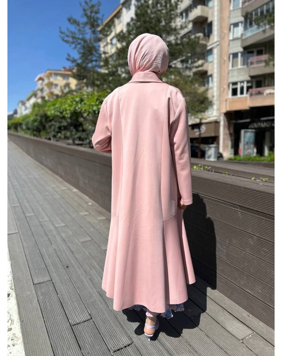 Noi 64343 Pudra Şal Yaka Eteği Volanlı Scuba Kap