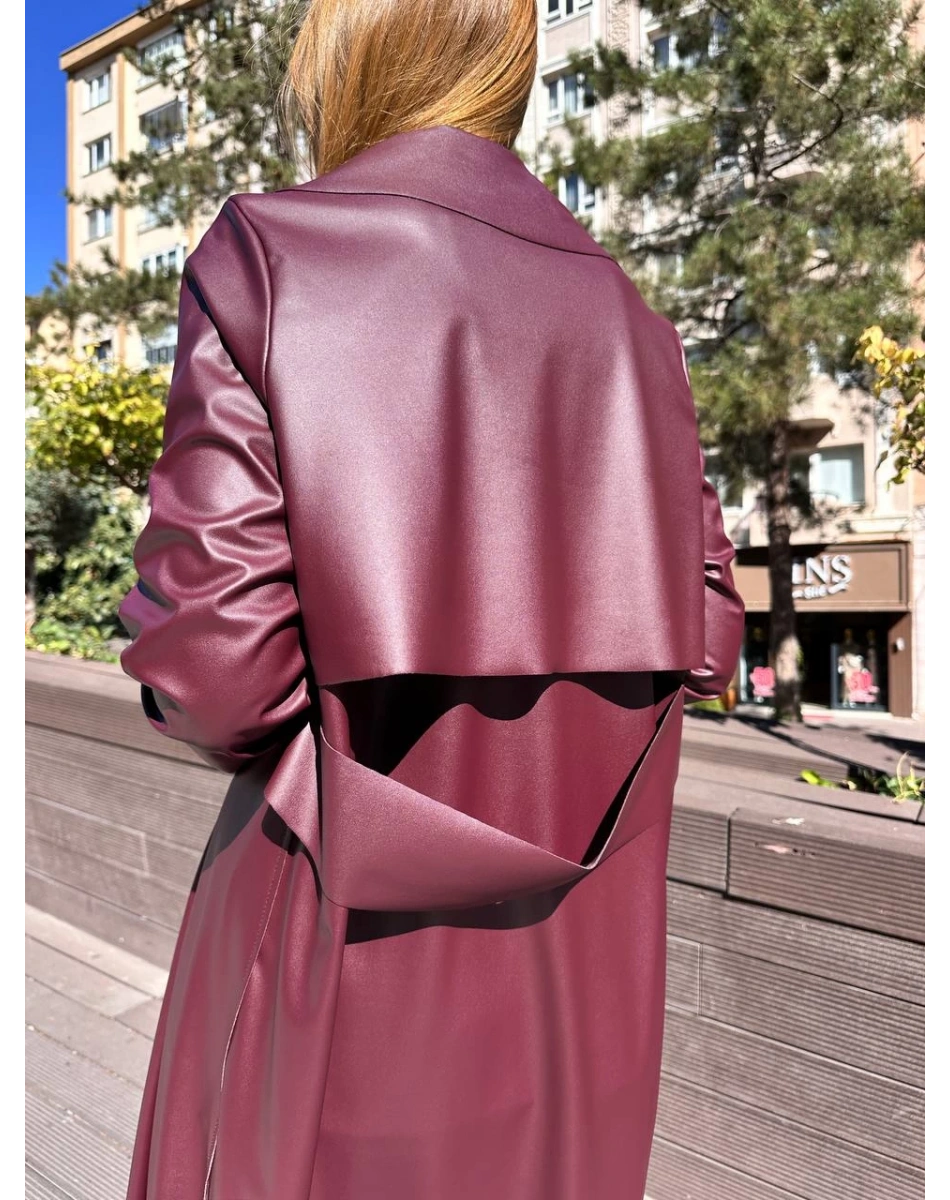 Noi 74316 Bordo Deri Arkası Kemerli Kap