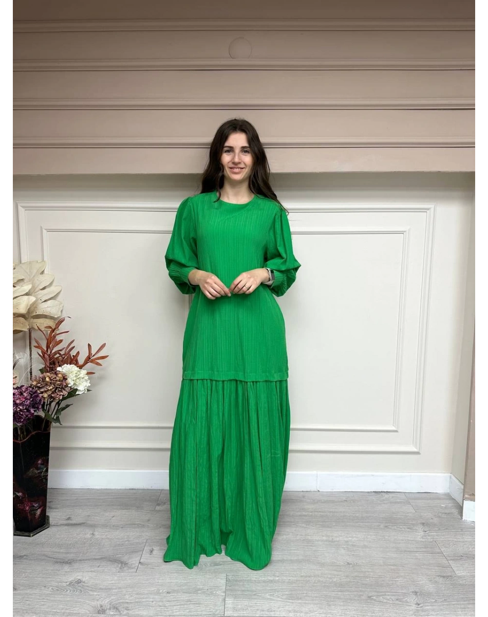 Nuss Triko 23K2005 Yeşil Elbise