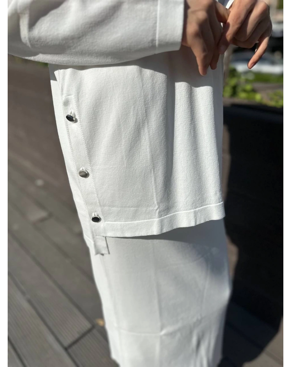 Nuss Triko 24K-1302 Beyaz Etekli Triko Takım