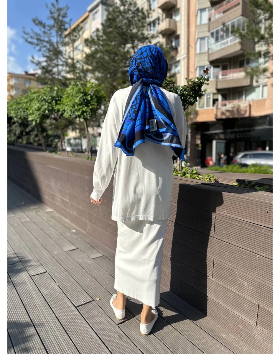 Nuss Triko 24K-1302 Beyaz Etekli Triko Takım