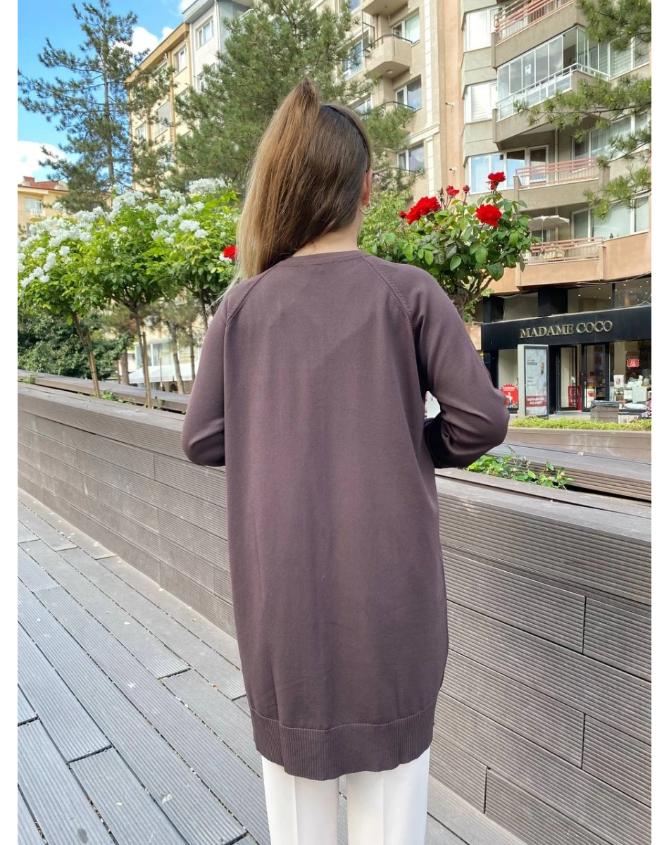 Nuss Triko 25K300 Kahve Kısa Triko Hırka