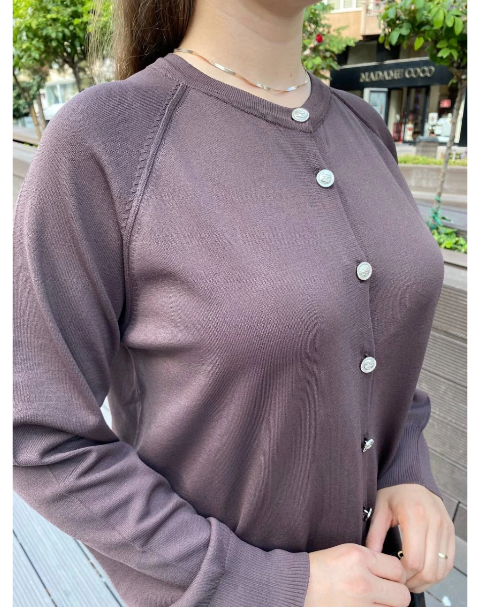 Nuss Triko 25K300 Kahve Kısa Triko Hırka