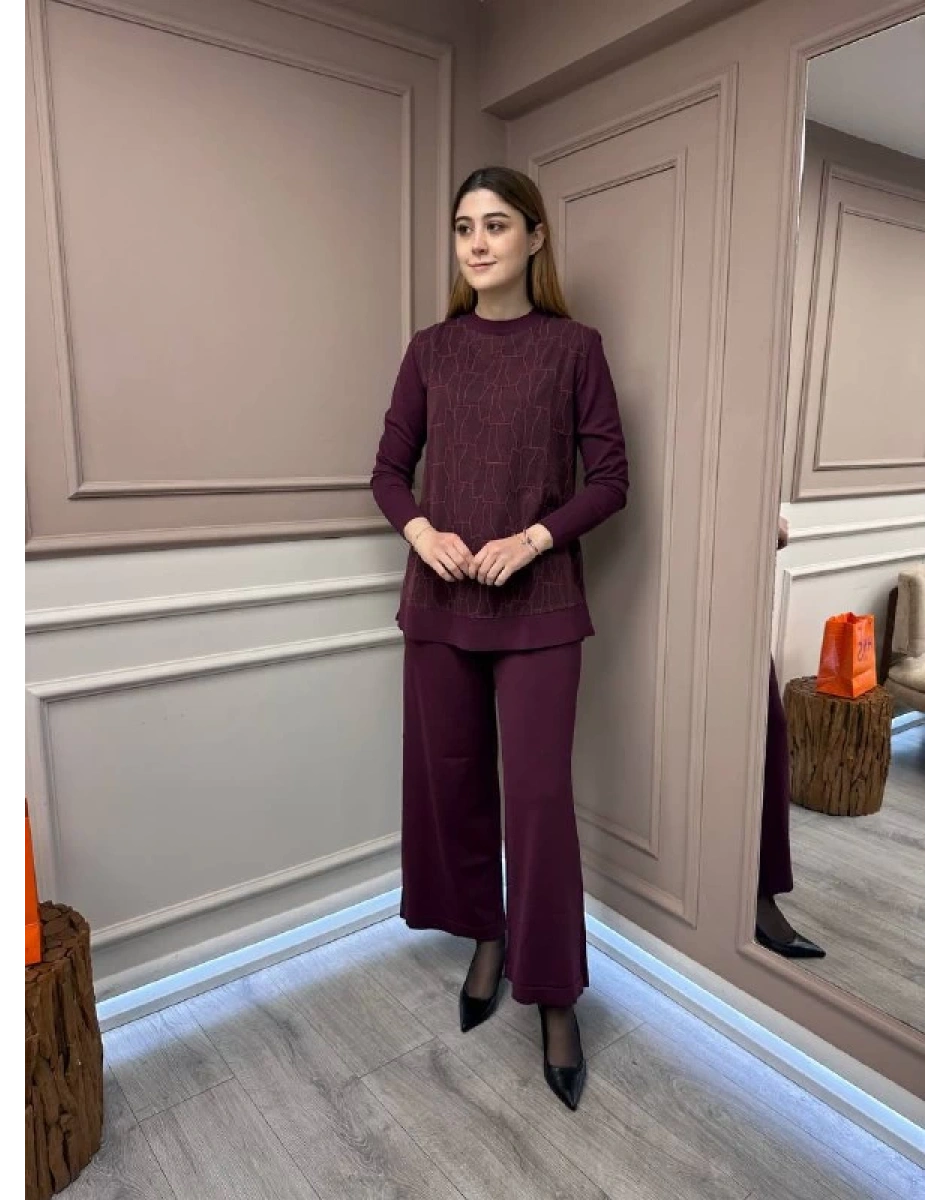 Nuss Triko 25K002 Bordo Merserize Triko Pantolon
