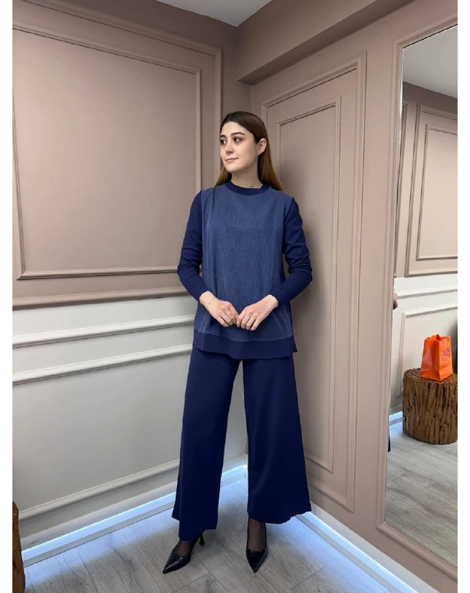 Nuss Triko 25K002 İndigo Merserize Triko Pantolon