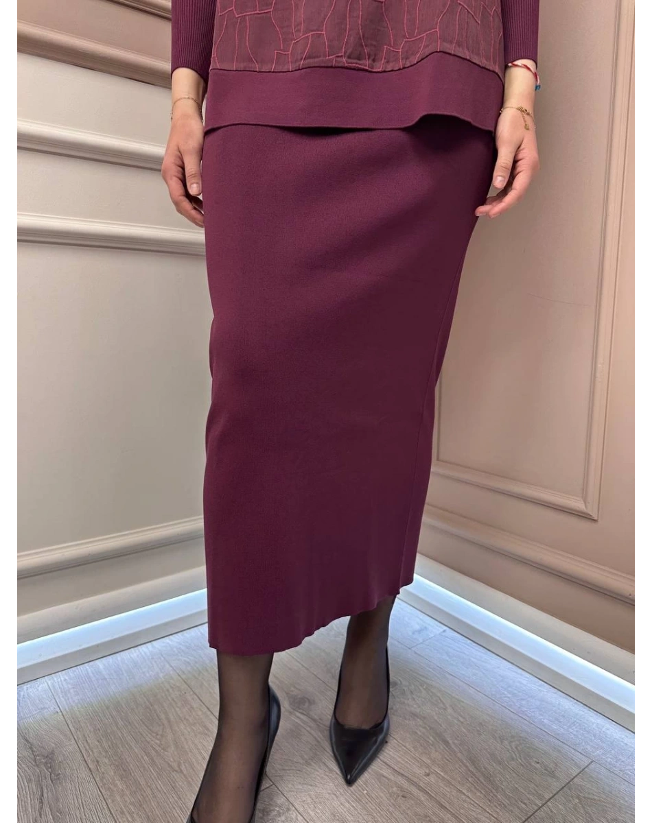 Nuss Triko 25K013 Bordo Merserize Triko Etek