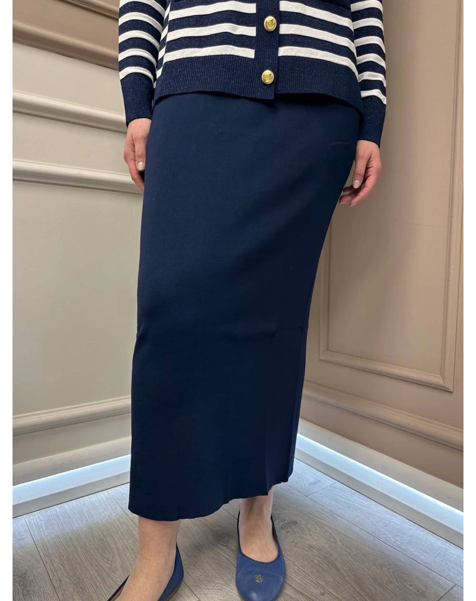 Nuss Triko 25K013 Lacivert Triko Etek