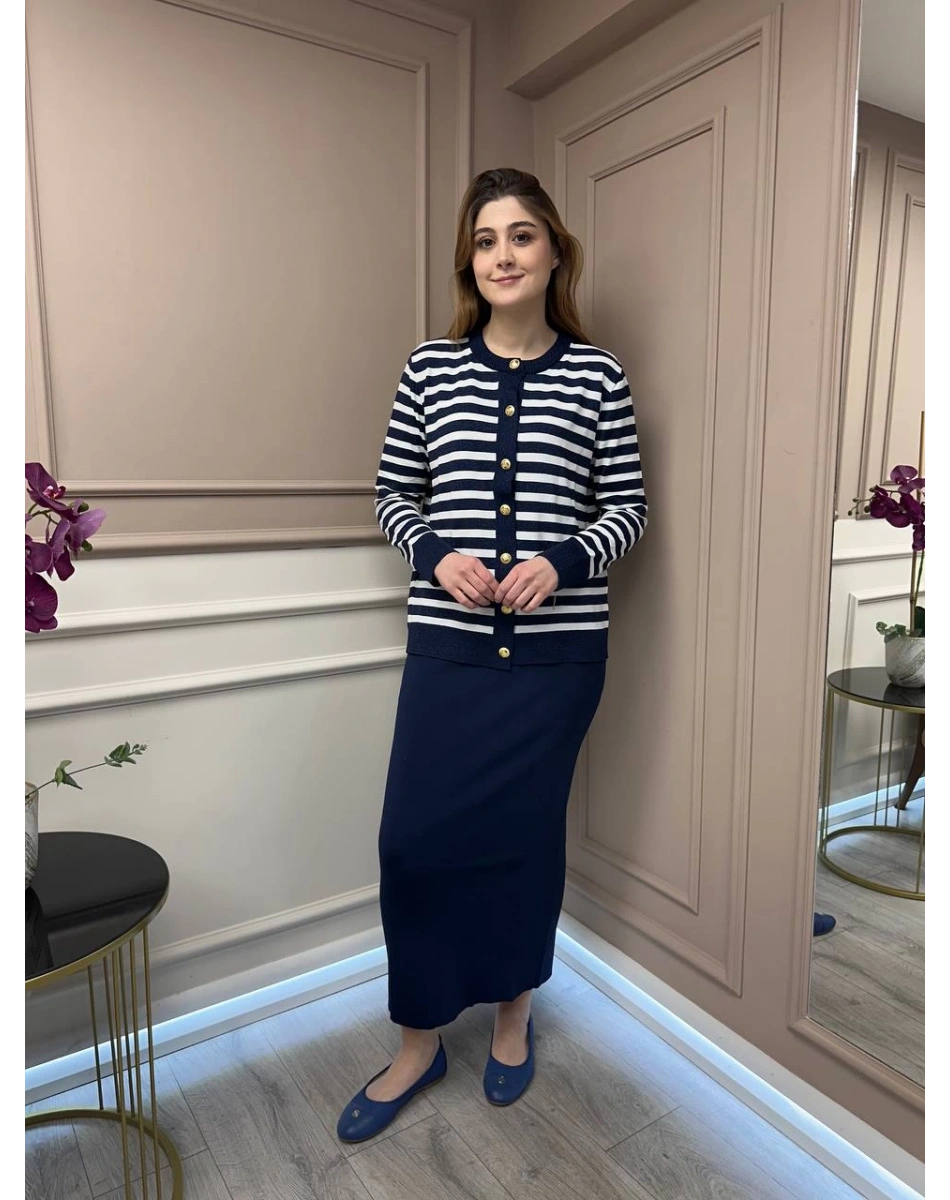 Nuss Triko 25K013 Lacivert Triko Etek