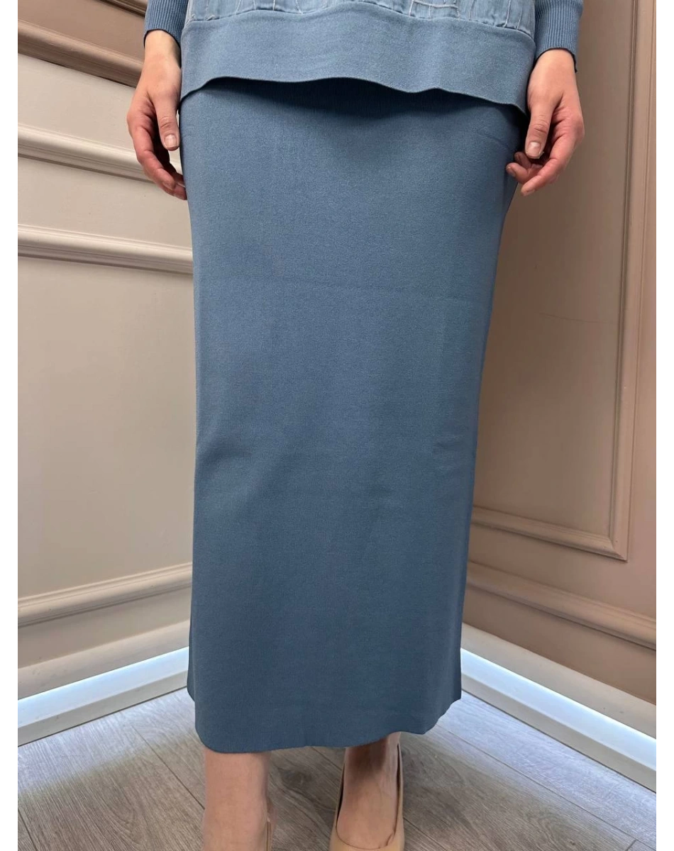 Nuss Triko 25K013 Mavi Merserize Triko Etek