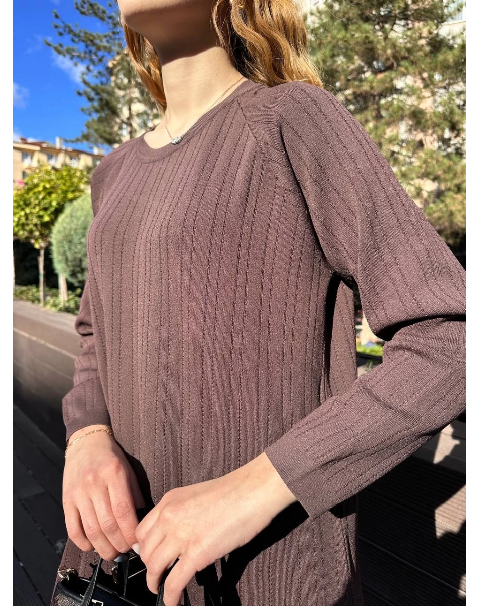 Nuss Triko 25K1414 Kahve Triko Elbise