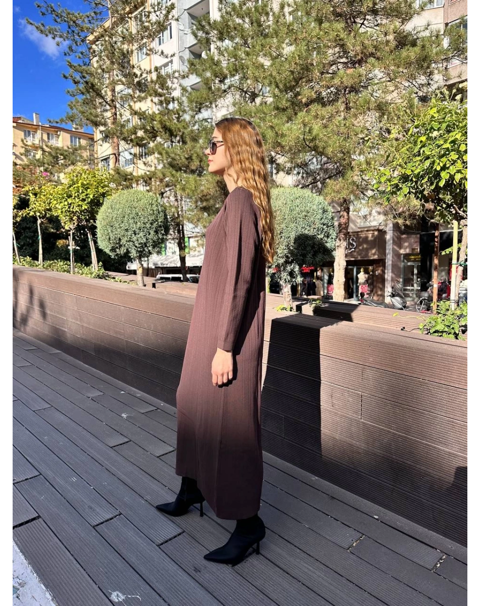 Nuss Triko 25K1414 Kahve Triko Elbise