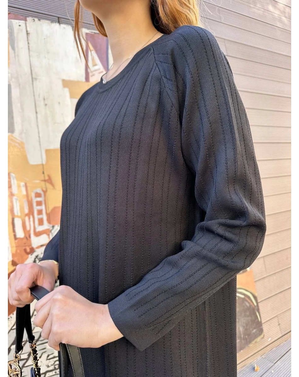 Nuss Triko 25K1414 Siyah Triko Elbise