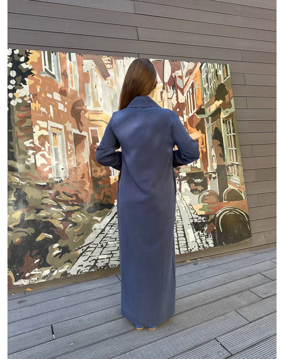 Nuss Triko 25K2006 İndigo Çıtçıt Detaylı Elbise